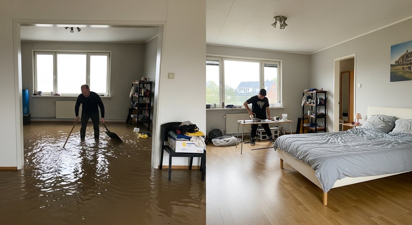 Storm Damage Restoration in North Miami Beach, FL before and after cleanup