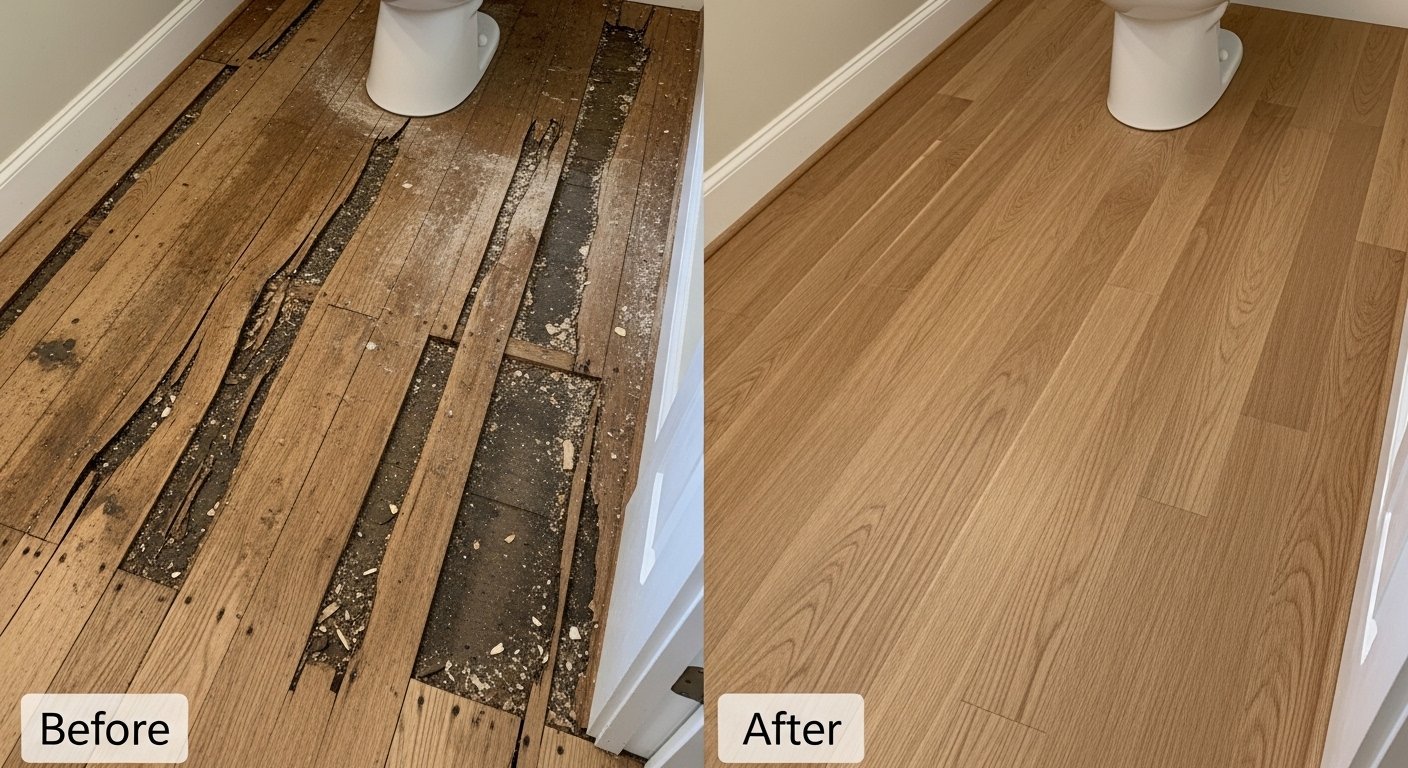 Warped Hardwood Floor Water Damage photo