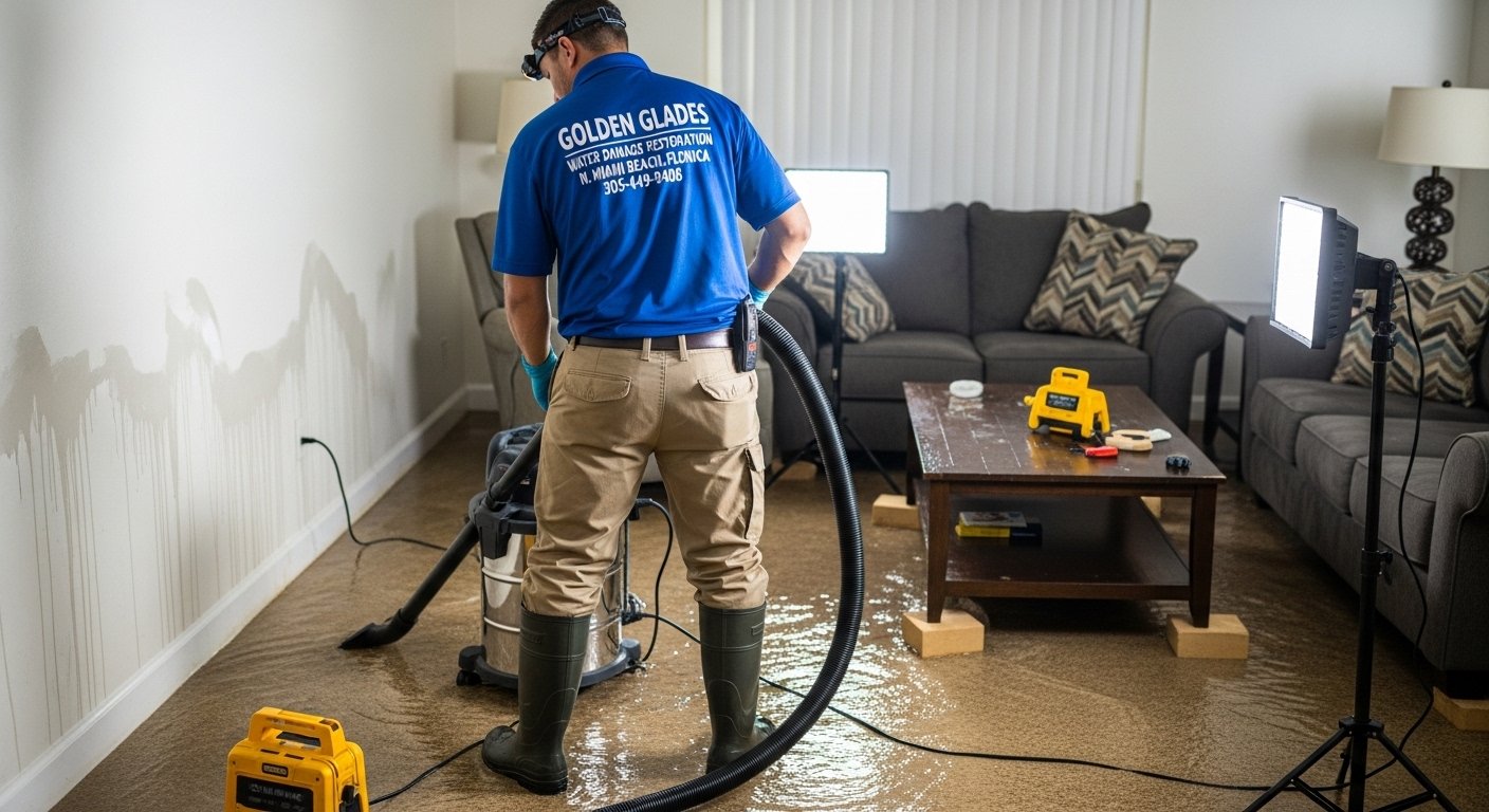 Water damage restoration team