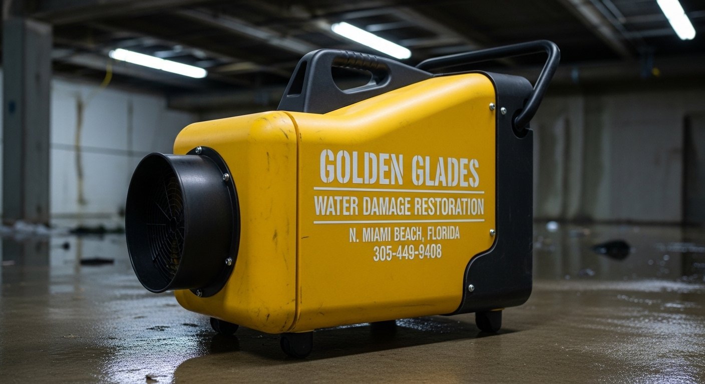 Water Damage Restoration in North Miami Beach, FL equipment setup