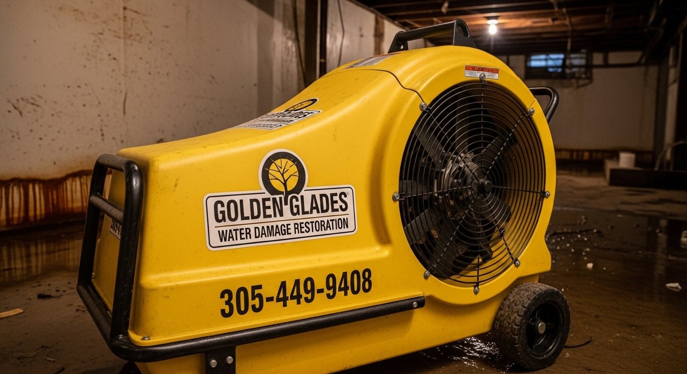 Flood Damage Cleanup in North Miami Beach, FL equipment setup