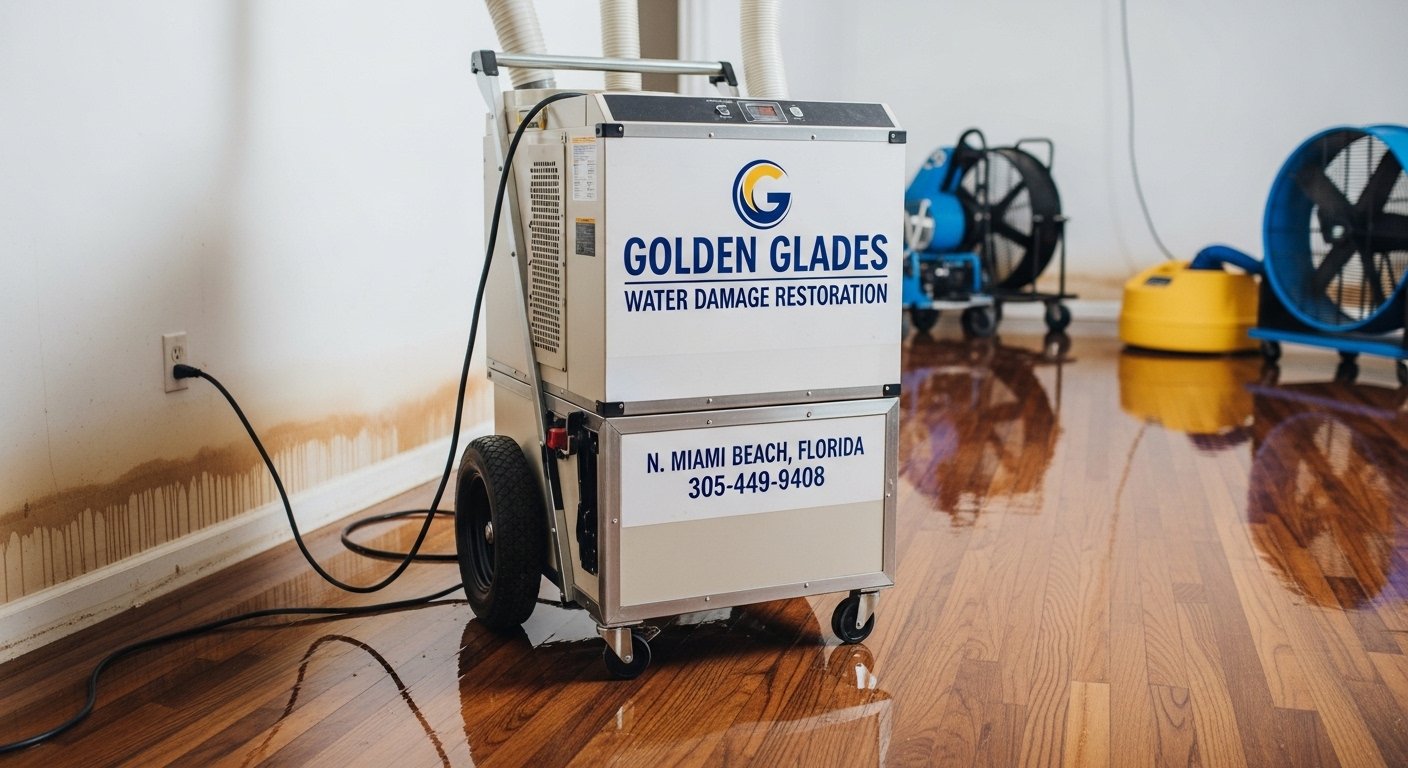 High-Rise Condo Water Damage Restoration in North Miami Beach, FL equipment setup